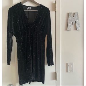 ASOS black and gold velvet dress US6